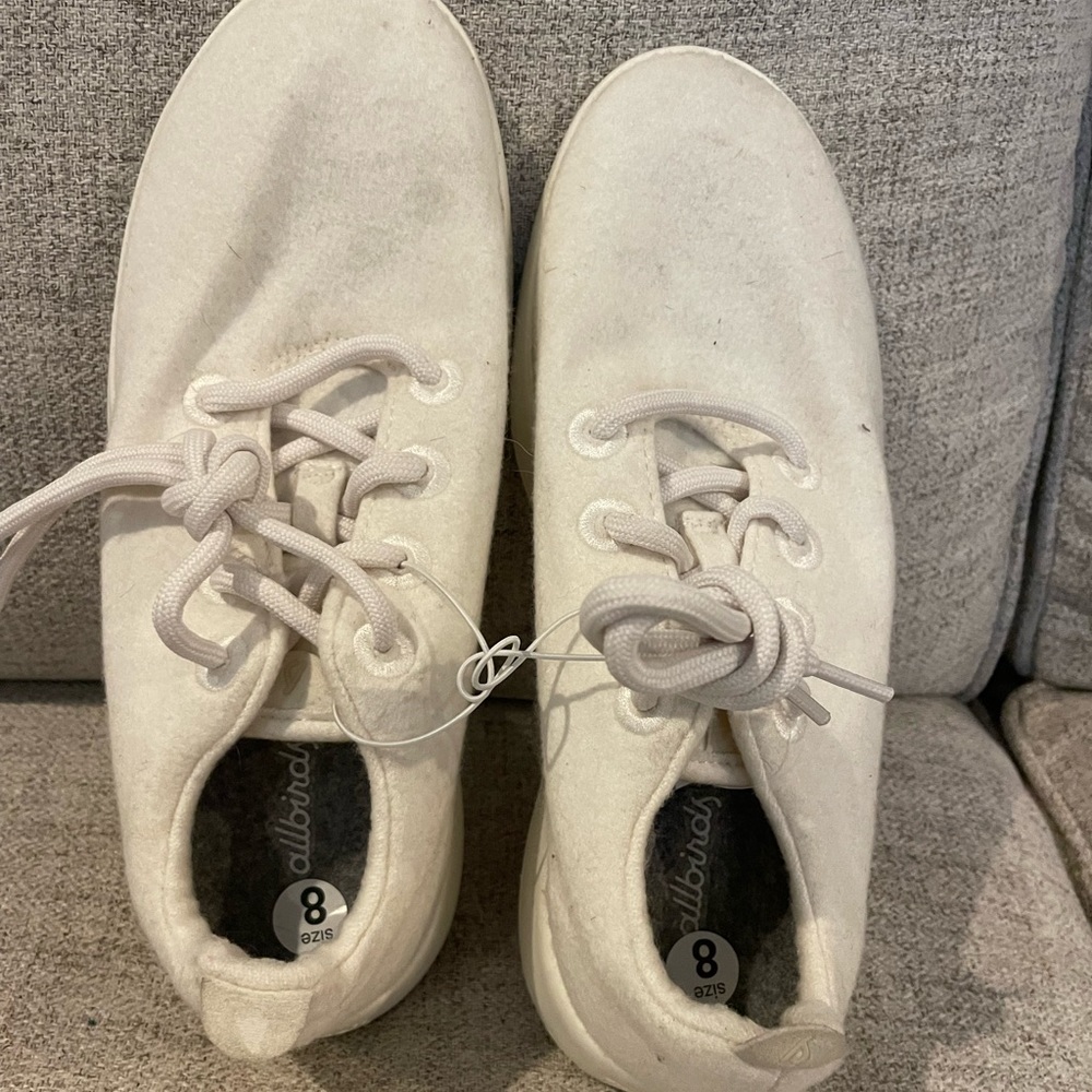 Allbirds Womens Wool Runners Sneakers Shoes Low Top Lace Up Cream 8